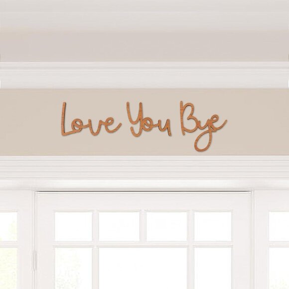 Express Your Affection: 21.6” Love You Bye Wooden Wall Art for Entryway - Picture 1 of 7